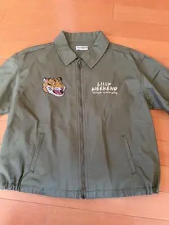 オリーブグリーン ジップアップジャケット