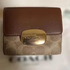 美品 COACH コーチ 二つ折り財布 ブラウン