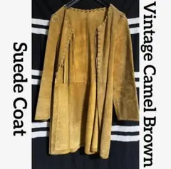 【Vintage】 雰囲気◎ヴィンテージキャメルブラウンスウェードコート　茶