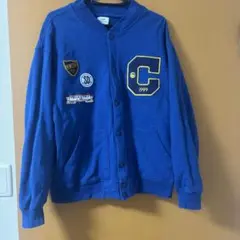 coen ブルー 裏毛グラウンドスタジャン