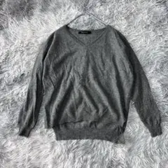 ♡ketty ケティ Vネックニット 裾スリット【M】グレー カシミヤ・ウール混