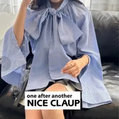 【新品】ナイスクラップ ビッグリボンボウタイブラウス ストライプ 完売品