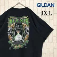 ギルダン 半袖tシャツ NHRA ドラッグレース ゆるだぼ 古着 3XL 黒