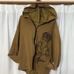 ガネーシャプリントパーカー カーキ