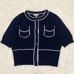 美品✨ダブスタ オリジナルデニムニットトップス ブラック パフスリーブ 36 美品✨ダブスタ オリジナルデニムニットトップス ブラック