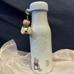 ジェラピケ×スタバ ベアチャーム付きステンレスボトル