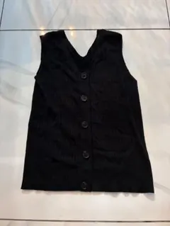 Andemiu ノースリーブ ニット ブラック