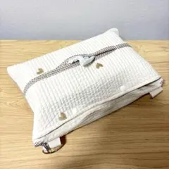 ハート刺繍ヌビ　ティッシュショルダーバッグ　お散歩バッグ　保育士バッグ