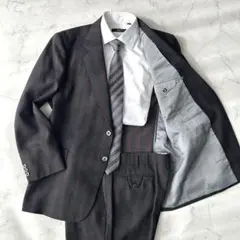 高級生地✨　DORMEUIL ドーメル　ビジネススーツ　セットアップ　総柄　黒