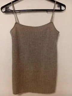 カシミヤ100% リブ編み キャミソール