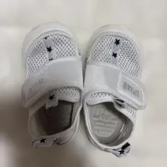 ホワイト メッシュ 上履き・スクールシューズ　13.5cm