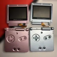 【ジャンク】ゲームボーイアドバンスSP 外装セット ブルー／ピンク 部品取り用