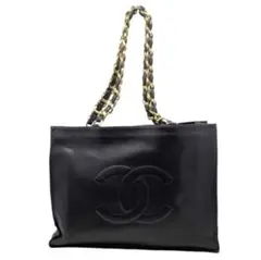 CHANEL シャネル デカココ チェーン トートバッグ ブラック ラムスキンのサムネイル