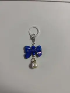リボン めじるしアクセサリー チャーム ブルー