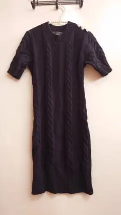 【Rady】半袖ニット黒ワンピース