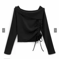 GRL オフショルドロストテレコトップス