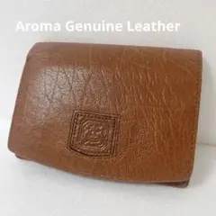 最終価格　Aroma Genuine Leather レザー 二つ折財布