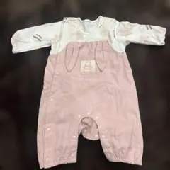 うさぎ耳付きピンクツーウェイ・ドレスオール