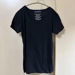 レディース トップス Tシャツ カットソー Vネック ブラック FREE