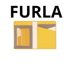 FURLA フルラ　カードケース イエロー　パスケース　定期入れ　窓