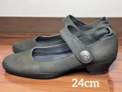 【arche】アルシュ レザー パンプス ダークグレー 38 フランス製のサムネイル
