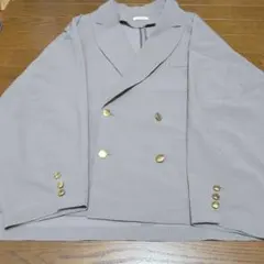 ダブルテーラードジャケット グレー 金ボタンのサムネイル