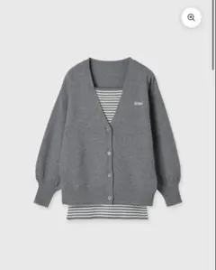 eimy isstore ロゴカーデワンピースニットセットアップ　グレー