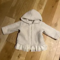 スラップスリップ　べべ　チュール付きボアジャケット　アウター　女の子　フード付き