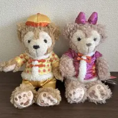 タグ付ペア香港ディズニー限定ダッフィー＆シェリーメイぬいぐるみSS旧正月2018