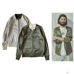 SANDINISTA ノーカラー リバーシブル ジャケット ブルゾン デニム