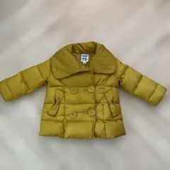 マスタード色 ダブルボタン ダウンコート