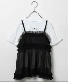 BAYFLOW ホワイト/ブラック Tシャツ&キャミソールセット 120cmのサムネイル