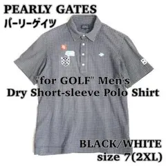 【PEARLY GATES】 メンズ ドライ 半袖ポロ チェック柄 7 2XL