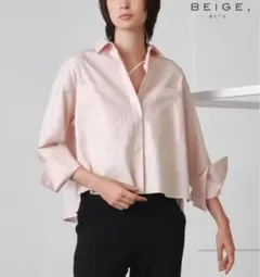 美品 BEIGE , ベイジ LESAY コットン 洗える ブラウス 4