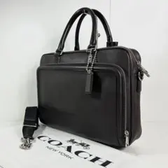 ✅【格安】定価6.9万　コーチ　メンテ済み　COACH ビジネス　レザー　バッグ