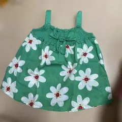 OHOO ノースリーブ 120cm 花柄 グリーン