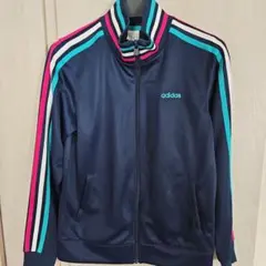 adidas neo ネイビー ストライプ ジャージ M size