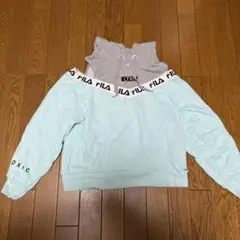 Lovetoxic×FILA オフショルダースウェット トレーナー 水色