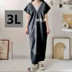 myuwa しまむら デニムシャーリングワンピース3Lジャンスカ 新品タグ付き品