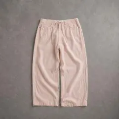極美品 90s リネン100% 極太 ワイドパンツ スラックス イージーパンツ 