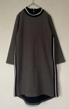 【design aera】モックネック ワンピース チュニック 茶系 Mサイズ