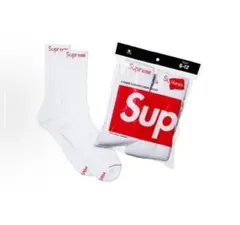 Supreme ホワイト クルーソックス