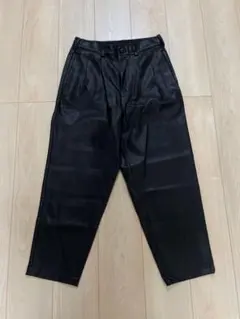 （良品） GUフェイクレザー ワイドパンツ Sサイズ
