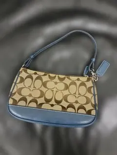 【希少カラー】coach ショルダーバッグ アクセサリーポーチ 青 ブルー