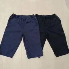 無印良品 無印 150 ハーフパンツ ネイビー ブラック 半ズボン ２枚セット