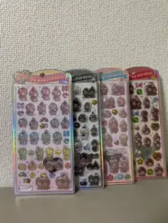 もんちっちうるちゅるシール　もんちっちボンボンドロップシール　コンプリート　４枚