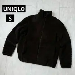 【ユニクロ】メンズ・ファーリーフリースジャケット・フルジップ◇ブラック・S