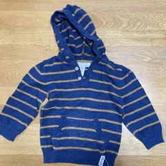 H&M ボーダーニットパーカー　90cm エイチアンドエム