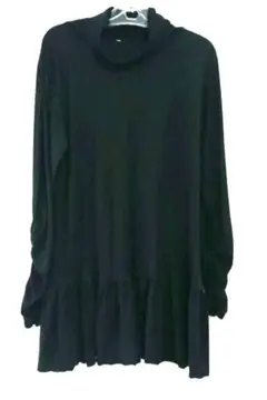 STYLEBASIC 黒の長袖チュニック フリル裾 LL