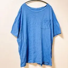 フルーツオブザルーム 半袖Tシャツ 4XL ブルー系 無地 ビッグサイズ 古着